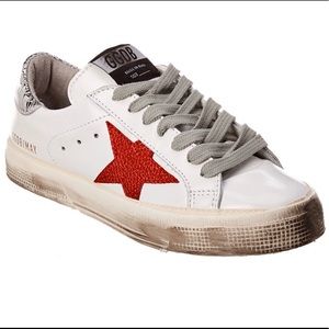 EUC Golden Goose Red/Silver May Sneaker Size 40